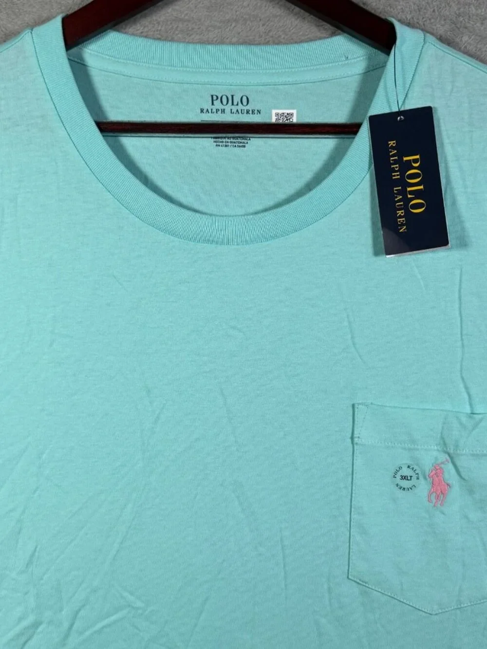 Polo Ralph Lauren T Shirt Mens 3XLT 3XL Tall Mint Green Pocket Crewneck $60